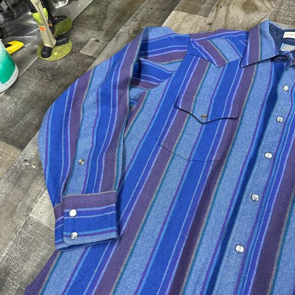 Vintage Pendleton High Grade Western Wear Wool Pearl Snap Shirt Men Large - Picture 12 of 14
